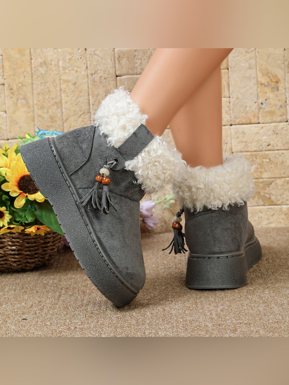 Round Toe Platform Boots - Picture 11 of 12